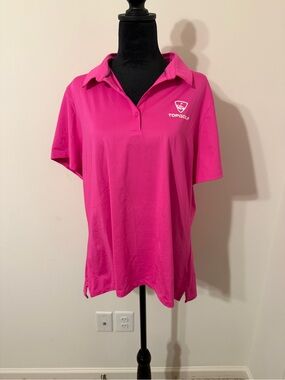 Under Armour Women's Bright Pink Button-Down Golf Polo